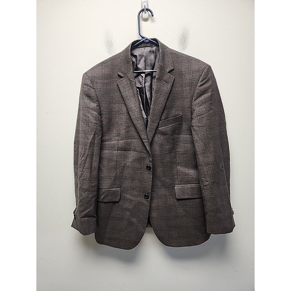 JOS A BANK MENS TWEED Italian Fabric WOOL BROWN SPORT COAT BLAZER 42R